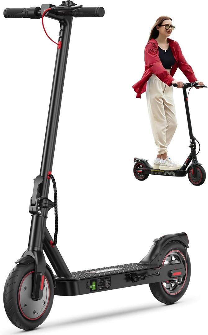 iScooter 350W Electric Scooter for Adults, Foldable E-Scooter for Commuting Cruise control, Smart App, dual braking, LED lights, and easy folding for daily commuting, campus travel and city rides, 21"L x 6"W x 43"H, 3 Modes: 6/12/18mph