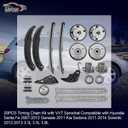 20PCS Timing Chain Kit with VVT Sprocket Compatible with Hyundai Santa Fe 2007-2012 Genesis 2011 Kia Sedona 2011-2014 Sorento 2012-2013 3.3L 3.5L 3.8L