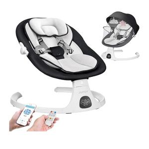 Electric Baby Swings for Infants to Toddler Baby Swing with 5-Speed 3-Seat Positions 5-Point Carabiner,with Bluetooth Music 10-Preset Melodies (Black White)