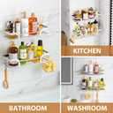 LEVERLOC Shower Caddy Suction Cup 2 Pack, Shower Shelf for Inside, Large Capacity Bathroom Organizers and Storage, Rustproof & Waterproof Metal Bath Basket, No-Drilling, Heavy Duty, Silver