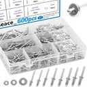304 Stainless Steel Pop Rivets with Backup Rivets Washers Assortment Kit