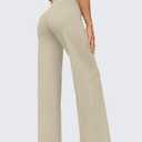G4Free EverGoing Wide Leg Pants for Women Yoga Pants High Waist Sweatpants with Pockets Stretch Lounge Pants Comfy Workout (Beige, XXL)