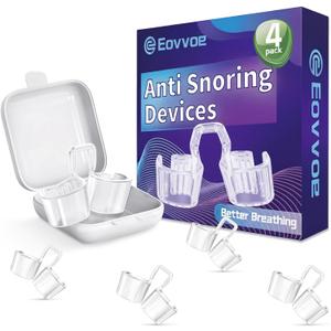 Anti Snoring Devices, Adjustable Snore Stopper for Men and Women, Snoring Solution, Individually Packaged & Reusable  4 Pack