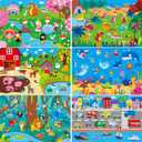 6 Pack Placemats for Kids, Non-Slip Washable Dining Mats, Reusable Jungle, Underwater World, Farm, Dinosaur, Vehicle & Magic World Table Mats for Home, Kindergarten, Classroom, Nursery