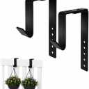 Adjustable Heavy-Duty Single Hook Bracket – Reinforced Plant Hanger for Railing, Balcony, Fence, or Cubicle – Supports Up to 40 Lbs – Metal Wall Hook for Planter, Lantern, Bag (Black 2 Pack)