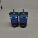 Contigo Kids’ Leighton Straw Tumbler with Spill-Proof Leak-Proof Lid 14oz Blueberry/Blue Raspberry 2 Pack