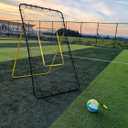 6-Angle Adjustable Volleyball Rebounder Net 7x4ft, High Stable Bounce Back Training Equipment for Practicing Volleying Bumping Spiking with High-Tension Net, PU Volleyball and Pump, Stakes