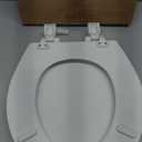 Mayfair Cassel Slow Close Toilet Seat, Easy Clean, Non Slip Premium Wood Seat, Easy Install, Made in USA, Round, White