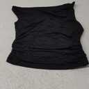 Off The Shoulder Tops for Women - Going Out Top Double Lined Cute Summer Crop Tank Trendy Ruched (Large, Black)