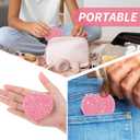 Compact Folding Mirror Heart Shaped Magnifying Mini Vanity Mirror Portable Travel Makeup Tools for Purse Double-Sided Cute Glitter Cosmetic ccessories (Pink-Silver)