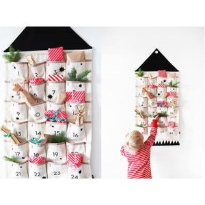 STKMELON Christmas Advent Calendar with Pockets Wall Hanging Bag for Home Xmas Countdown Decoration(Countdown to Christmas)