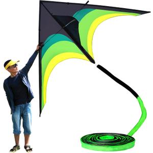 Gaint Kite for Adults Easy to Fly, 9ft Huge Delta Kite Come with 98ft Tail, X-Large