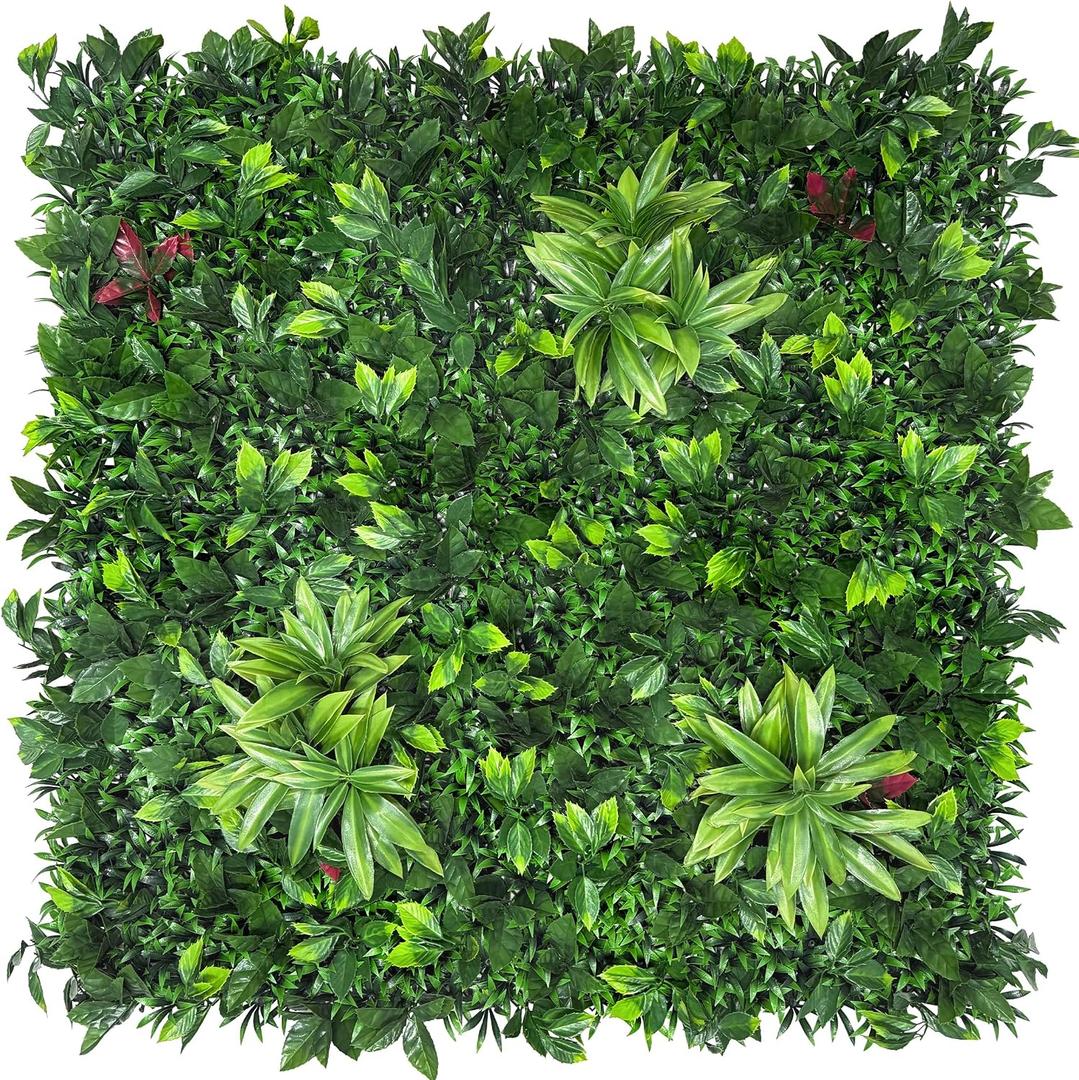 20"x20" (12 Pieces) Artificial Privacy Boxwood Hedge Panels | UV-Anti Greenery Hedge Fence Screen, Patio/Balcony/Garden/Backyard Decor, Indoor Outdoor Green Faux Plant Covering