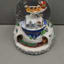 Musical Rotating Santa Claus Flying Over Village,Automatic Snowfall,Train, Christmas Snow Globe Music Box Gifts, for Women Wife Mom Girlfriend Daughter, Xmas Present,Plays 48 Classic Christmas Carols