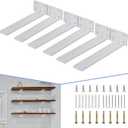 CLT Shelf Bracket( White) , 8 Quarter Inch (1/5") Thick- Max Load: 220 lb Rustic Industrial Modern Farmhouse Heavy Duty Corner Brace Joint Right Angle Bracket for DIY Table Bench, Pack of 6