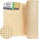 16" Natural Rattan Cane Webbing Roll – Prewoven Wicker Sheet for Furniture Repair, Cabinets & Chairs (16in L x 3.3ft W)
