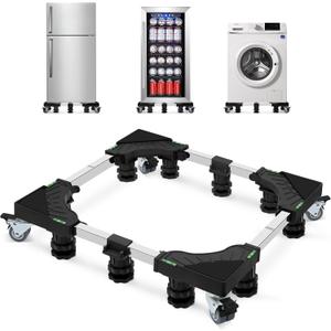 Nefish Upgraded 24-31 Inch Full-size Washing Machine Stand Base with 4 Wheels and 10 Feet Washer and Dryer Dolly Mini Fridge Stands Refrigerator Pedestal for Home Appliance