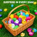 50 Easter Eggs Prefilled Mochi Squishy, Stress Relief Squishies Toys for Easter Theme Party Favor, Easter Eggs Hunt, Easter Basket Egg Fillers, Classroom Prize Supplies, Goodie Bag Stuffers