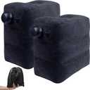 Inflatable Foot Rest Pillow for Travel,2 Pack Travel Foot Rest for Airplane Flights, Car Seat Foot Rest Pillow with Pump & Storage Bag Suitable for Office,Airplane,Train,Cars,Home (2Pack Navy)