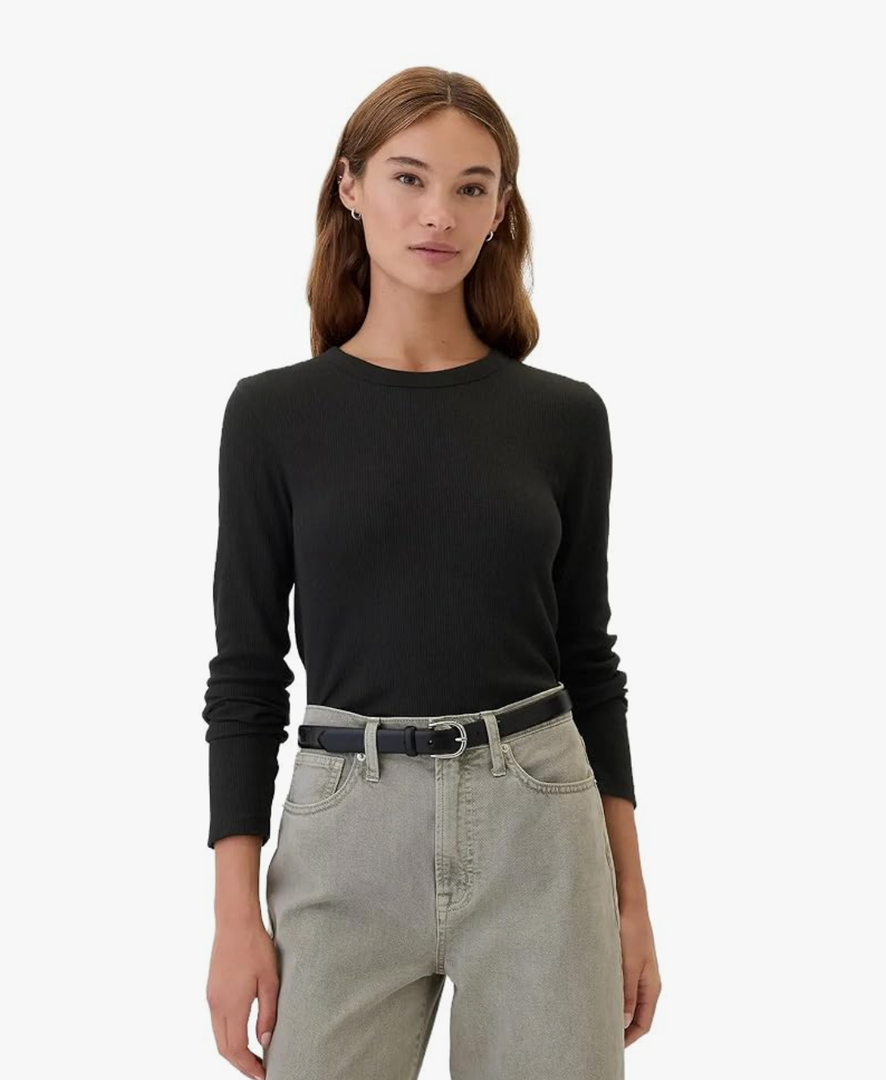 GAP Women's Long Sleeve Waffle Knit T-Shirt, XS
