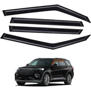 Tape-On Side Window Visors Rain Guards Deflectors FIT 20202022 Ford Explorer XLT Limited Timberline ST King Ranch Platinum  4PCS Smoked Acrylic Vent Shades