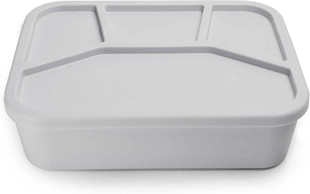 Ullabelle Silicone Bento Box |Portable, Leak-Resistant, Food-Grade (Grey 4 Bento)