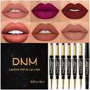 evpct 5Pcs Lip Liner and Lipstick Combo Set, 2-in-1 Waterproof Lipstick and 24H Lip liner Set for Women, Antique Rose Chestnut Nude Dark Brown Matte Lipsticks Pen with Lip Liner Set Long Lasting 24