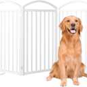 SNUOWU 3 Panles Full Matel Freestanding Dog Gates, 72" Extra Wide 36" Tall Free Standing Dog Pet Gate for Indoor & Outdoor. Foldable Pet Fences for Doorways, House, Stairs, Porch, Deck, Yard, 3 Panels72"W*36H"