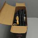 PowerFlow Garden Hose, NON-EXPANDABLE 25 Feet Premium Quality Stainless Steel Metal Water Hose with Durable Fabric Skin, Hose For Commercial, Residential Use, Bonus 10-way Spray Nozzle (25 Ft, Black)