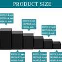 Thyle Jewelry Acrylic Risers Square Cube Display Nesting Risers Figure Stand with Hollow Bottoms Display Stand Shelf for Cosmetics Food Collectibles Perfume, 6 Sizes (Black,12 Pcs)