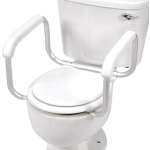 DMI Toilet Safety Rails Toilet Handles for The Elderly Toilet Safety Handrails Frame Easy Assembly with no Tools, White