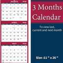 2 x 2026 Calendar - 2026 Wall Calendar, 3 Month Calendar Display 2026 (Folded in a Month), Jan.2026 - Dec.2026, 11" x 26", 3 Month Wall Calendar 2026 - Red