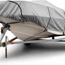Budge B-301A-X3 300 Denier V-Hull Runabout/Bass Boat Cover Gray 16'-18' Long (Beam Width Up to 90") Lightweight, Waterproof, UV Resistant  