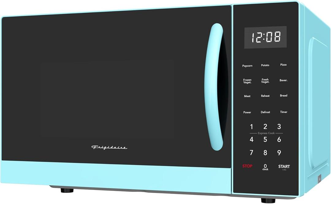 FRIGIDAIRE 0.9-Cubic Feet Microwave Oven with Oversized Display, Blue