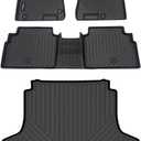 Wailtnb-Car Floor Mats & Cargo Trunk Liners Compatible for Kia K5 2021-2025 & Hyundai Sonata 2020-2025 All-Weather Rubber Mat Protection Black