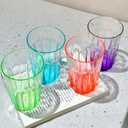 Plastic Drinking Glasses Set of 8, Plastic Cups Reusbale Tumblers for Kitchen Camping, Water Cup Set with Gradient Color, Unbreakable Bathroom Cups, BPA Free, Dishwasher Safe, 15.2oz, 4 Colors,8 Pack