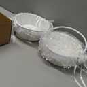 AceOrbit 2 Pcs Large Wedding Flower Baskets with Foldable Handle White Lace Satin Bowknot Flower Basket for Wedding Bride Ceremony Party Accessories