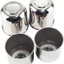 4Pcs 4.25inch Stainless Trailer Wheel Center Caps Push Through 4.25" Bore 4.29" Tall Top Removable Hub Cap for Truck SUV RV Wheel Rim, Chrome Wheel Cover