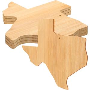 4 Pcs Texas State Shaped Cutting Board Texas State Serving Board Engraving Wooden Texas Souvenirs Gifts Wood Chopping Board for Kitchen Wall Display Accessories Housewarming Gift, 14.17 x 13.39 inches
