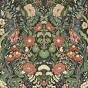 Vintique Vintage Wallpaper Peel and Stick Floral Wall Paper Removable Waterproof Green/Black/Yellow Contact Paper for Bedroom, Bathroom, Home Wall 17.3" x 118"