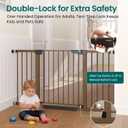 Cumbor 30-54" Extra Wide Baby Gate, Dual Lock & Auto Close Dog Gate Brown | Easy Install Pet Gate with 2-Way Opening and One-Hand Access; Extra Wide Walk-Through Access for Stairs, Doorways & Kitchens