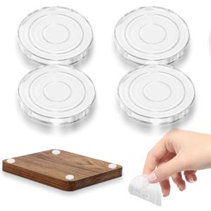 4 PCS Non Slip Cutting Board Feet 1.6 Inch - Self Adhesive Silicone Pads No Screws Needed - Thick Reusable Washable Gripper Pads for Countertops Boards Trays Furniture (4/8/12 Packs) (4)