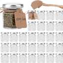Accguan 30 Pcs 1.5 oz Glass Jars with Silver Lids, Mini Mason Jars for Gifts, Crafts, Wedding, Spice, ExtraTags String