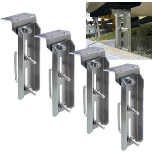 4 PCS 8" Boat Trailer Bunk Brackets Heavy Duty Galvanized Swivel Brackets Kit Fits 1.5"x3", 2"x3", 3"x3" Crossmembers - Marine Trailer Bunk Supports with Square U-Bolts