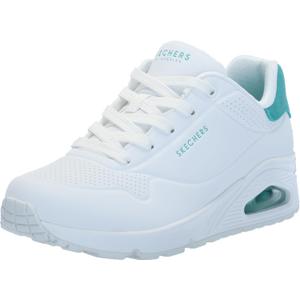 Skechers Women's Uno-pop Back Sneaker (7, White/Mint)