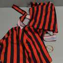 Prebene Pirate 3 Piece Set of Open Design Skirt Dress Headscarves Necklaces Earrings Accessories Cosplay Costume For Men Women (M(fit waist 29.5""-47.2"")), Red, M,( Without a Necklace)