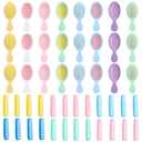48 Pcs Mini Wet Hair Brush & Mini Combs Set, Bridesmaid Gifts, Spa Party Supplies, Hair Brush 24 Detangler Small Brushes 24 Plastic Combs