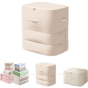 Ultra Space Saving Self Compression Organizer, 2025 New 3-Layer Zipper Large Capacity Storage Bag, Thick Satin Fabric Heavy Duty Bags for Comforters Blankets Bedding Duvet (Beige, X-Large, 21x17x24in) (Beige, Ticker Version) Ultra Space Saving Self Compression Organizer, 2025 New 3-Layer Zipper Large Capacity Storage Bag, Thick Satin Fabric Heavy Duty Bags for Comforters Blankets Bedding Duvet (Beige, X-Large, 21x17x24in) (Beige, Ticker Version)