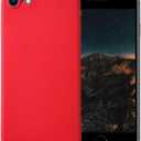 Compatible with iPhone 7 or iPhone 8 Soft Liquid Silicone Gel Cell Phone Mobile Basic Back case Cover casing funda para (Red)