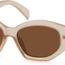 Hexagonal Polarized Sunglasses for Women Men Retro Trendy Designer Shades Sunglasses FZN815